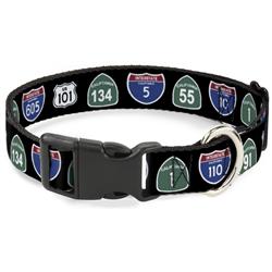 Plastic Clip Collar - California Highway Signs Black