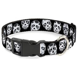 Plastic Clip Collar - Sugar Skulls Black/White/Black