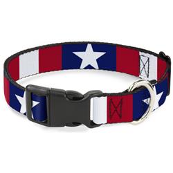 Plastic Clip Collar - Stars & Stripes Ribbon Red/Blue/White