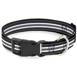 Plastic Clip Collar - Striped Black/Gray/White