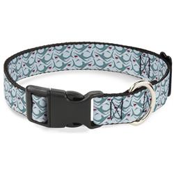 Plastic Clip Collar - Shark 3-Rows Light Blue