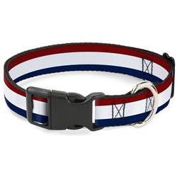 Plastic Clip Collar - Stripes Red/White/Blue