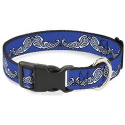 Plastic Clip Collar - Celtic Knot4 Blues/Black/White