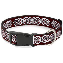 Plastic Clip Collar - Celtic Knot5 Reds/Black/White