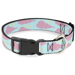 Plastic Clip Collar - Cloudy/Starry Sky Aqua/Pink/Yellow