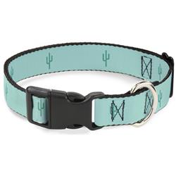 Plastic Clip Collar - Cacti1 Aqua Blues