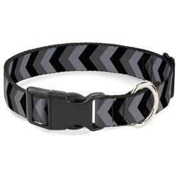 Plastic Clip Collar - Chevron Gray/Black/Charcoal