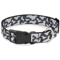 Plastic Clip Collar - Corgi Silhouette Poses Grays