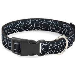 Plastic Clip Collar - Constellations Scattered Midnight Blue/White