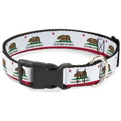 Plastic Clip Collar - California Flag Continuous
