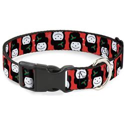 Plastic Clip Collar - Christmas Snowman Flip Red/White