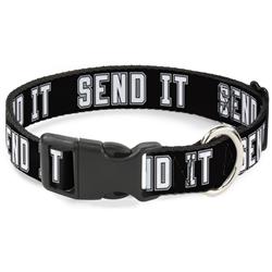 Plastic Clip Collar - SEND IT Black/White