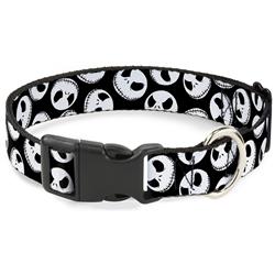 Plastic Clip Collar - Nightmare Before Christmas Jack Expressions Scattered Black/White