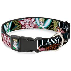 Plastic Clip Collar - Tinker Bell Floral Collage CLASSY AND SASSY