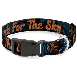 Plastic Clip Collar - Woody REACH FOR THE SKY Denim Blue Print