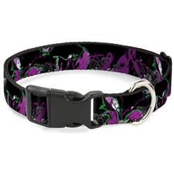 Plastic Clip Collar - Maleficent & Diablo Black Roses/Purples