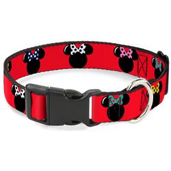 Plastic Clip Collar - Minnie Mouse Silhouette Red/Black/Polka Dot