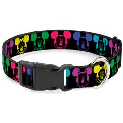 Plastic Clip Collar - Mickey Expressions Black/Multi Neon