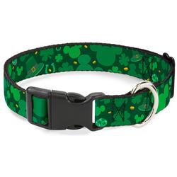 Plastic Clip Collar - St. Patrick's Day Mickey Collage Greens