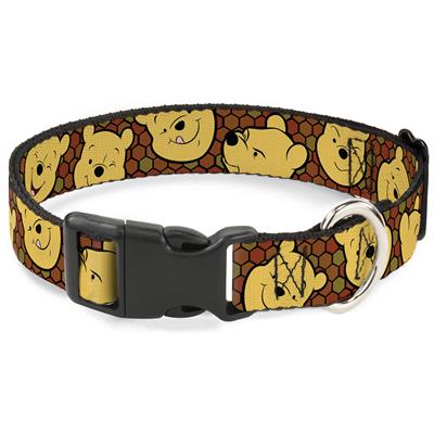 Plastic Clip Collar - Winnie the Pooh Expressions/Honeycomb Black/Browns