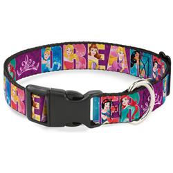 Plastic Clip Collar - Disney DREAMER 7-Sparkling Princesses/Tiara Purple/White
