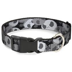 Plastic Clip Collar - Nightmare Before Christmas Jack Expression Stacked Black/Grays