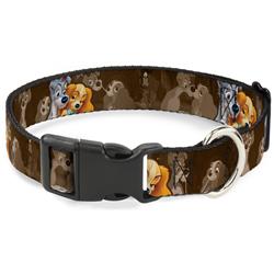 Plastic Clip Collar - Lady and Tramp 2-Poses/Spaghetti Kiss Scene Browns