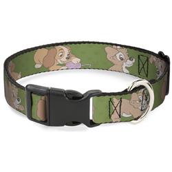 Plastic Clip Collar - Lady and Tramp 6-Poses Olive Green