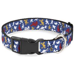 Plastic Clip Collar - Donald Duck Face/Poses Scattered Blue/White/Red/Yellow