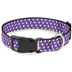Plastic Clip Collar - Minnie Mouse Ears Monogram/Dots Purple/White