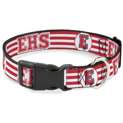 Plastic Clip Collar - High School Musical East High School EHS Wildcats Logo/Stripe White/Red