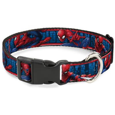 Plastic Clip Collar - SPIDER-MAN 3-Action Poses/Bricks/Stripe Blues/Red/White
