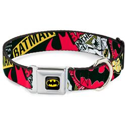 Batman Black/Yellow Seatbelt Buckle Collar - Batman Caped Crusader