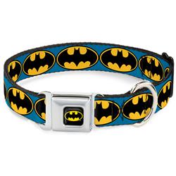 Batman Black/Yellow Seatbelt Buckle Collar - Bat Signal-3 Blue/Black/Yellow