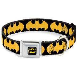 Batman Black/Yellow Seatbelt Buckle Collar - Bat Signal-1 Black/Yellow