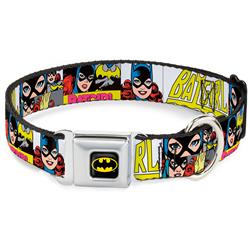 Batman Black/Yellow Seatbelt Buckle Collar - BATGIRL Panels Yellow/Pink