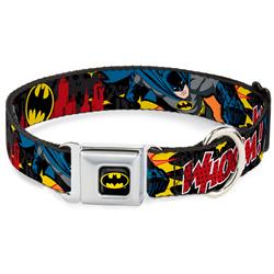 Batman Black/Yellow Seatbelt Buckle Collar - Batman in Action WHOOM! Red Skyline