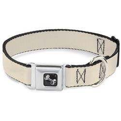 Dog Bone Black/Silver Seatbelt Buckle Collar - Natural