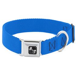 Dog Bone Black/Silver Seatbelt Buckle Collar - Royal Nylon