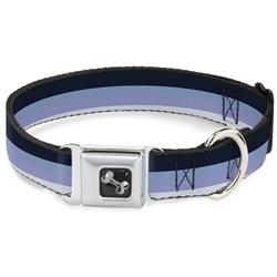 Dog Bone Black/Silver Seatbelt Buckle Collar - Spectrum Blue