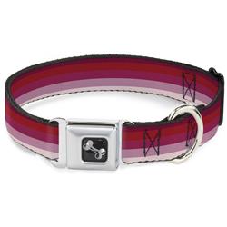 Dog Bone Black/Silver Seatbelt Buckle Collar - Spectrum Pink