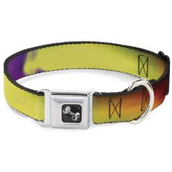 Dog Bone Black/Silver Seatbelt Buckle Collar - Buckle-Down Psychedelic