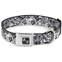 Dog Bone Black/Silver Seatbelt Buckle Collar - Buckle-Down Chaos