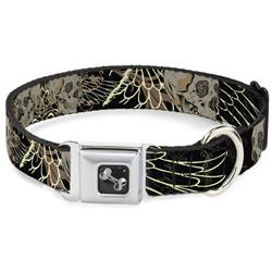Dog Bone Black/Silver Seatbelt Buckle Collar - Buckle-Down Die Hard Skull 02
