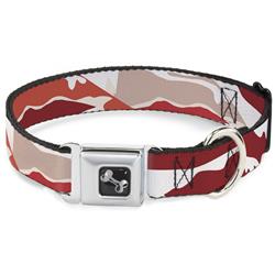 Dog Bone Black/Silver Seatbelt Buckle Collar - Bacon CLOSE-UP