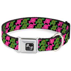 Dog Bone Black/Silver Seatbelt Buckle Collar - Candies