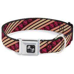 Dog Bone Black/Silver Seatbelt Buckle Collar - Cupcake Wallpaper