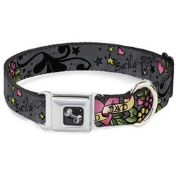 Dog Bone Black/Silver Seatbelt Buckle Collar - Dad & Dad Gray