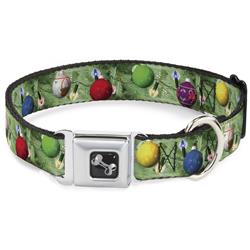 Dog Bone Black/Silver Seatbelt Buckle Collar - Decorated Tree