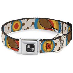 Dog Bone Black/Silver Seatbelt Buckle Collar - Drumstick Target
